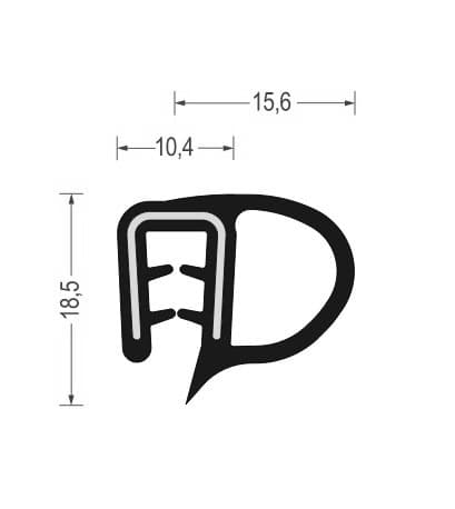 Uszczelka do drzwi samozaciskowa na krawędź 2,5 - 4,5mm silikonowa czarna FDA - 0626309