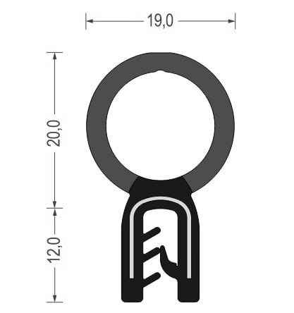 Uszczelka do drzwi samochodowych na krawędź 1 - 2mm - 0626389