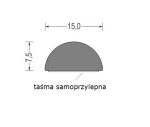 Uszczelka samoprzylepna porowata typu D kopułka 7,5 x 15mm gumowa szara - 0626681