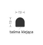 Uszczelka samoprzylepna porowata typu D kopułka 7 x 7mm gumowa czarna - 0627452