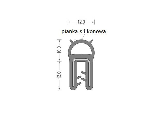 Uszczelka do drzwi samozaciskowa na krawędź 1 - 3mm silikonowa szara - 0628144