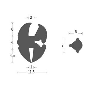 Uszczelka do szyby 3mm z wypełniaczem gumowa czarna - 0629129-KPL