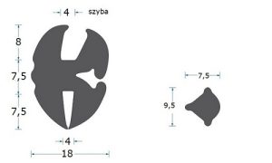 Uszczelka do szyby 4mm z wpełniaczem gumowa czarna - 0629709-KPL