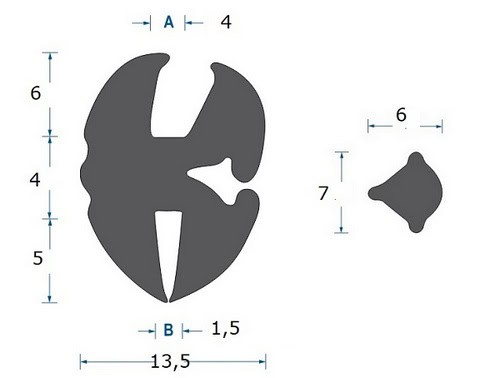 Uszczelka do szyby 4mm z wypełniaczem gumowa czarna - 0629795-KPL