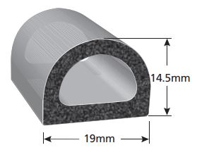 Uszczelka samoprzylepna porowata typu D 14 x 19mm gumowa czarna - 079135