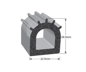 Uszczelka samoprzylepna do jachtu porowata 22 x 26mm gumowa czarna - 07941-22