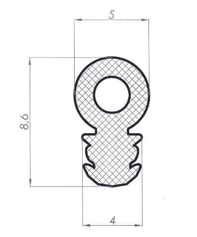 Uszczelka do drzwi pokrywy wędzarni suszarni średnica 5mm silikonowa transparentna matowa - 0990900