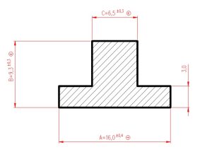 Uszczelka do zgrzewarki pakowarki termiczna typu T 16 x 3 x 6,5mm silikonowa czerwona - 09910825