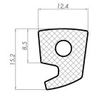 Uszczelka do zgrzewarki pakowarki 12,4 x 15,2mm silikonowa transparentna matowa - 0991102