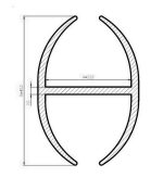Uszczelka krawędziowa na szybę  typu H 23mm silikonowa transparentna matowa  - 09911321