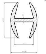 Uszczelka krawędziowa na szybę typu H 11mm silikonowa transparentna matowa - 0991132