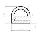 Uszczelka do drzwi pieca termiczna typu E 9,6 x 11mm silikonowa czerwona  - 0991144R