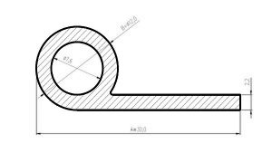 Uszczelka do drzwi silikonowa termiczna typu P średnica 12mm czerwona - 0991160
