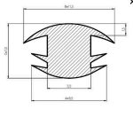 Uszczelka szczelinowa typu T 7 x 11 x 5mm silikonowa szara - 0991402