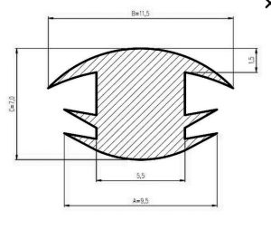 Uszczelka szczelinowa typu T 7 x 11 x 5mm silikonowa szara - 0991402