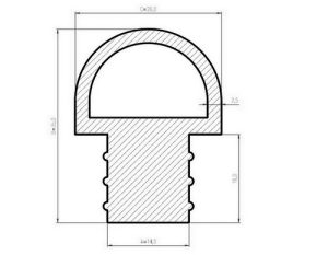 Uszczelka do drzwi pieca typu D termiczna 26 x 35mm silikonowa czerwona - 0991404