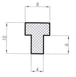 Uszczelka do zgrzewarki termiczna typu T 8 x 10 x 4mm silikonowa czerwona - 09921449