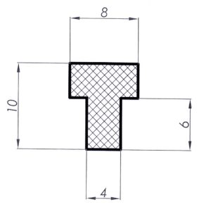 Uszczelka do zgrzewarki termiczna typu T 8 x 10 x 4mm silikonowa czerwona - 09921449