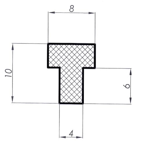 Uszczelka do zgrzewarki termiczna typu T 8 x 10 x 4mm silikonowa czerwona - 09921449