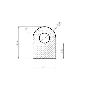 Uszczelka silikonowa  lita termiczna kopułka 10 x 14mm czarna 0992597