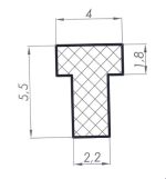 Uszczelka do zgrzewarki pakowarki termiczna typu T 5,5 x 4 x 2,2mm silikonowa czerwona - 0995130
