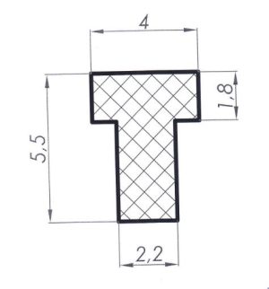 Uszczelka do zgrzewarki pakowarki termiczna typu T 5,5 x 4 x 2,2mm silikonowa czerwona - 0995130