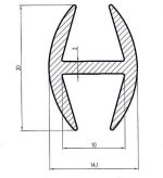 Uszczelka krawędziowa na szybę typu H 10mm silikonowa transparentna matowa - 0995219ST