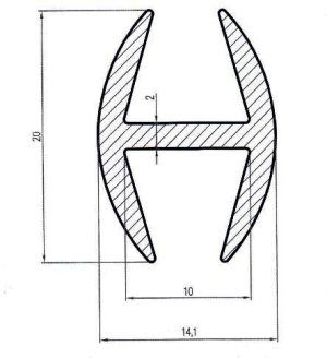 Uszczelka krawędziowa na szybę typu H 10mm silikonowa transparentna matowa - 0995219ST