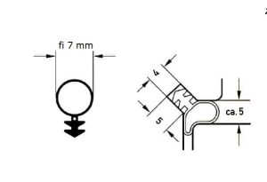 Uszczelka do okien i drzwi renowacyjna średnica 7mm PVC szara - 12-111G6