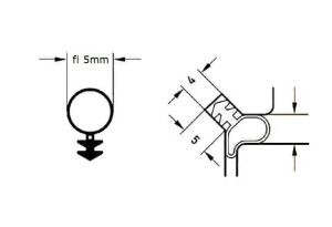 Uszczelka do okien i drzwi renowacyjna średnica 5mm PVC czarna - 12-11501