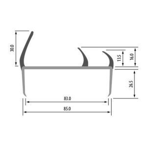 Uszczelka do drzwi kontenera chłodni  samochodowej 83mm L - 2,5m  PVC-guma - 15-427-1
