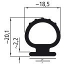 Uszczelka do drzwi naczepy wsuwana typu Omega 18 x 20mm gumowa czarna - 19-864