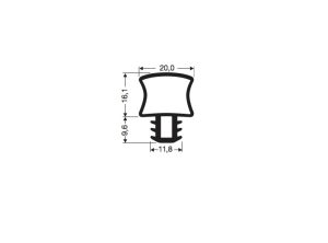 Uszczelka do drzwi lodówki szara 16,1 x 20,0mm - 32-0645