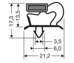 Uszczelka do drzwi lodówki z magnesem 17,3 x 21,2mm dł. 2,65 m szara - 32-105GR