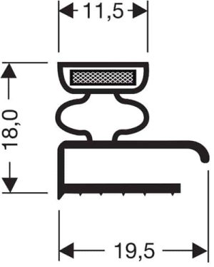 Uszczelka do drzwi lodówki chłodni z mocnym magnesem L-255 cm biała - 32-122-SMUszczelka do drzwi lodówki mocnym magnesem 18 x 19,5mm dł. 2,55m biała - 32-122-SM