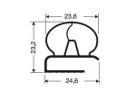 Uszczelka do drzwi lodówki bez magnesu 23,2 x 23,6mm L - 2,50m - 32-21A1