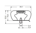Uszczelka do drzwi lodóki z magnesem 22,0 x 34,1mm L - 2,55m szara - 32-401M