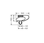 Uszczelka do drzwi lodówki z magnesem 19 x 24,0mm dł. 2,55m czarna - 32-423