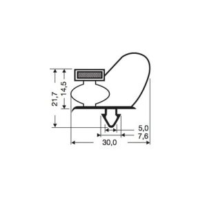 Uszczelka biała do drzwi urządzeń chłodniczych L-2,60 m, 32-704