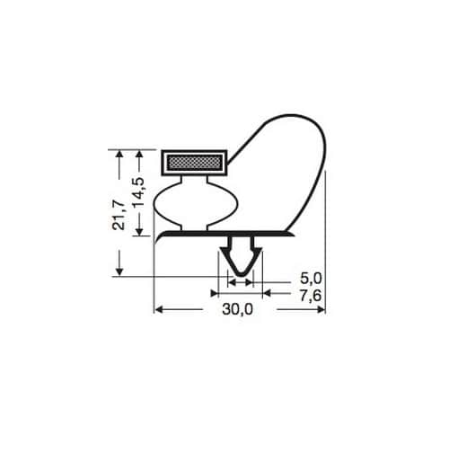 Uszczelka biała do drzwi urządzeń chłodniczych L-2,60 m, 32-704