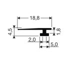 Uszczelka do drzwi lodówki szafy chłodniczej Schott 18,8 x 4,5mm wsuwana transparentna matowa - 32-705AE