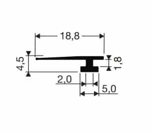 Uszczelka do drzwi lodówki szafy chłodniczej Schott 18,8 x 4,5mm wsuwana transparentna matowa - 32-705AE