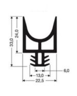 Uszczelka do drzwi chłodni 22,5 x 33mm czarna -  32-900