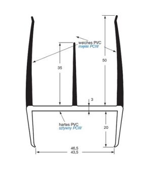 Uszczelka ściany działowej chłodni samochodowej 46,5mm - 39-401