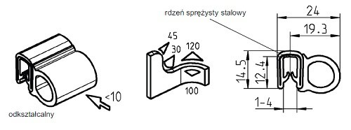 Uszczelka krawędziowa na 1-4 mm, zaciskowa EPDM 046150 - obrazek 2