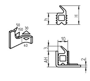 Uszczelka do pokrywy wpinana z wargą H - 21mm gumowa czarna - 54-342