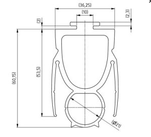 Uszczelka bramy garażowej dolna gumowa czarna - 59-5104