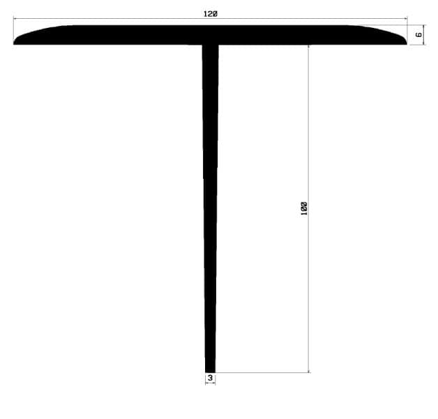 Uszczelka do wagi samochodowej typu T 120 x 100 x 6mm gumowa czarna - 68-802