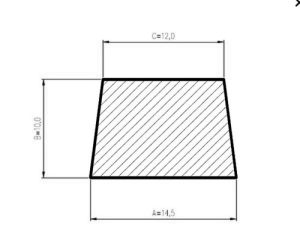 Uszczelka silikonowa  lita trapezowa 14 x 10 x 12mm transparentna matowa - 09912210