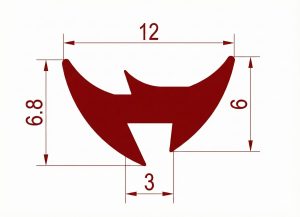 Uszczelka do okna do profilu aluminiowego i PVC 6 x 12mm gumowa czarna - 0356354
